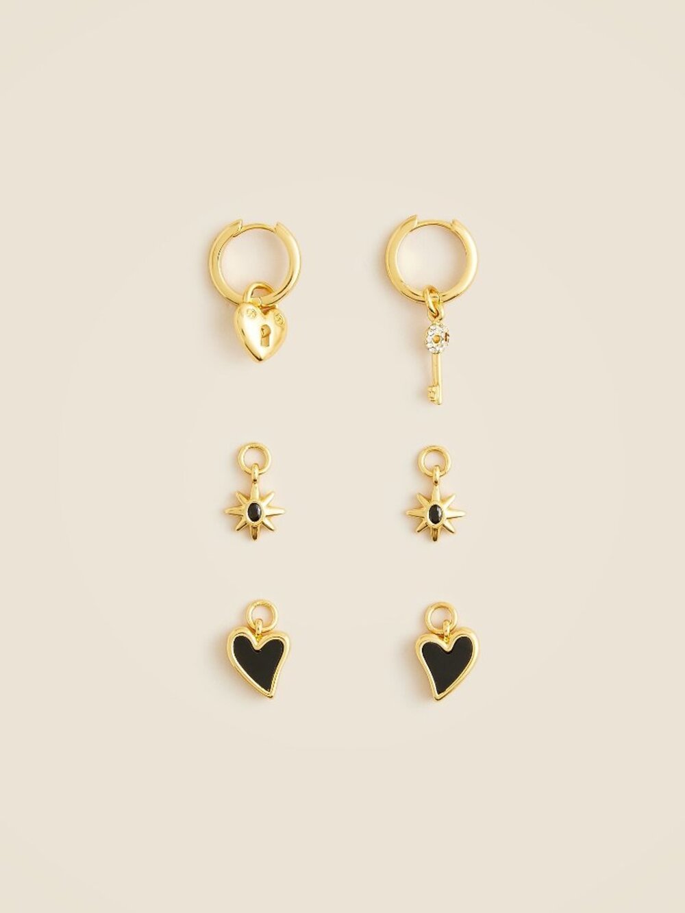 J. Crew Mixed Charm Hoop Earrings